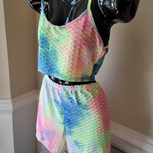 2pc‎ Tie-dye Bubble Texture  Short Set - Picture 3 of 11